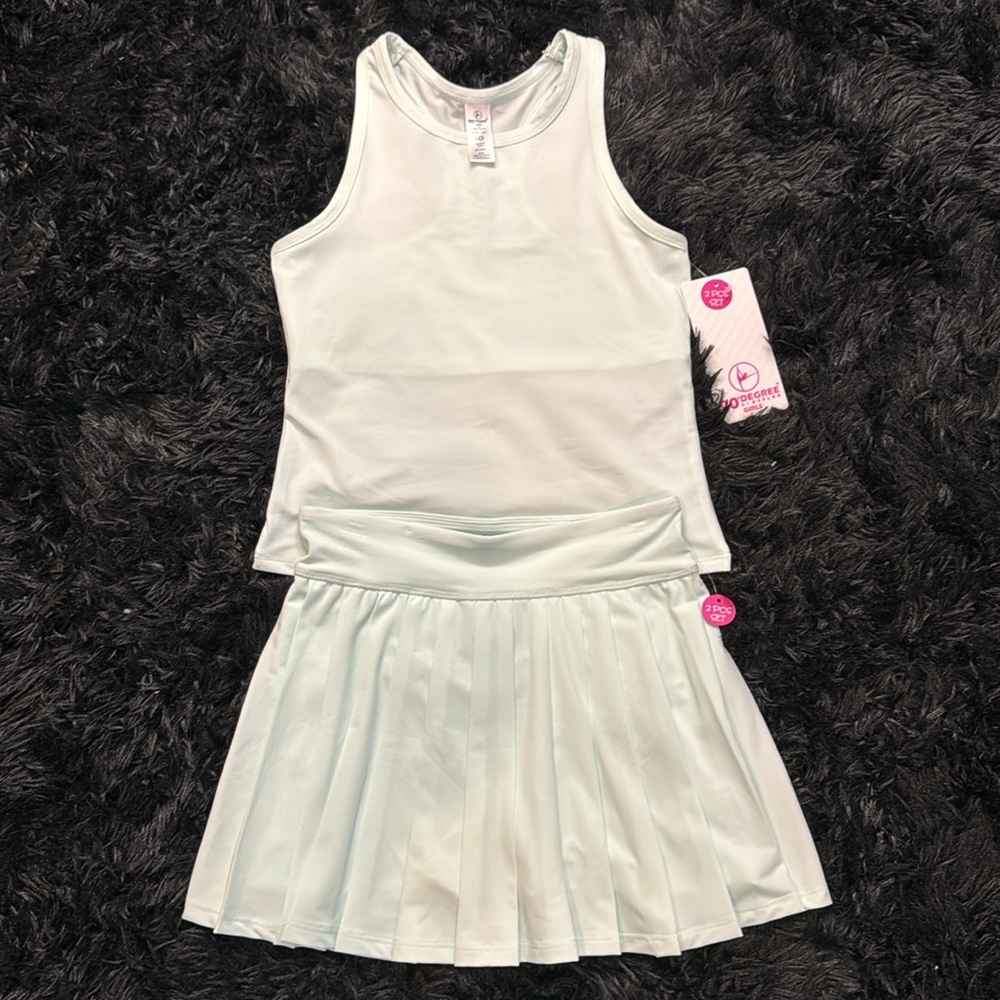 🌸🌟 90 Degree By Reflex: Little Girls 2PC Lacy Tank & Aloha Skort Set🌟🌸